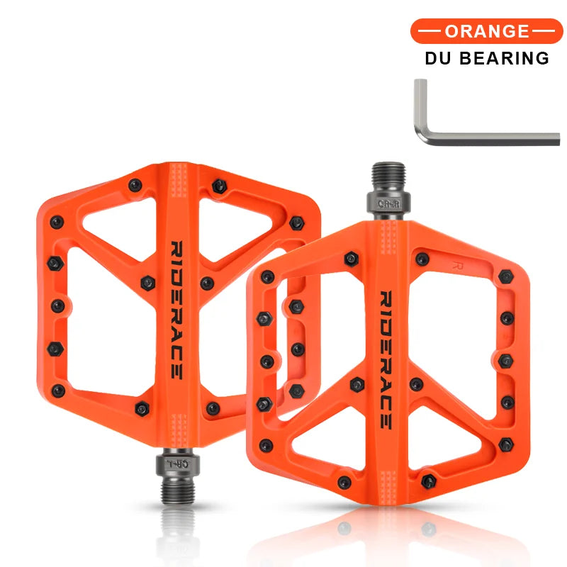 Bicycle Pedal Anti-Slip Ultralight Nylon DU Bearing For Road Mountain Bike Pedals Multicolor Flat Platform Cycling Accessories