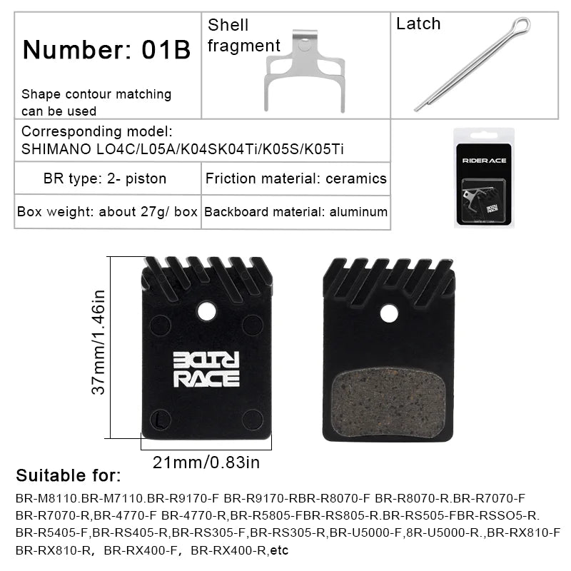 L05A Road Bike Disc Brake Pad Bike Oil Brake Calipers Cooling For Shimano L03A Ultegra R9170 R8070 R7070 RS805 XTR M9100 M8110
