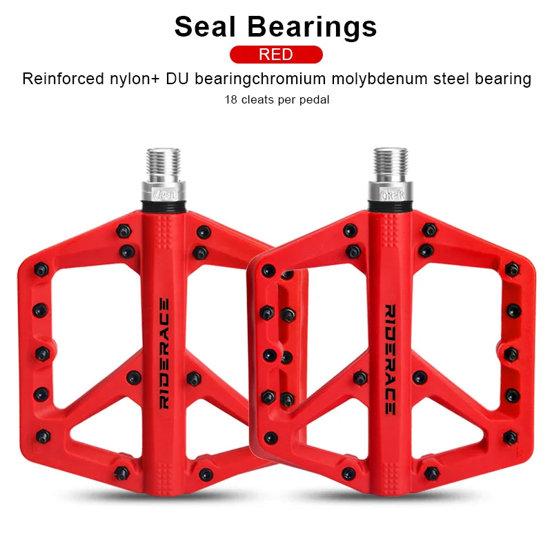 Ultralight Sealed Bearings Bike Pedals Nylon Anti-Slip Footboard Wide Flat Platform MTB Road Bicycle Pedals Cycling Accessories