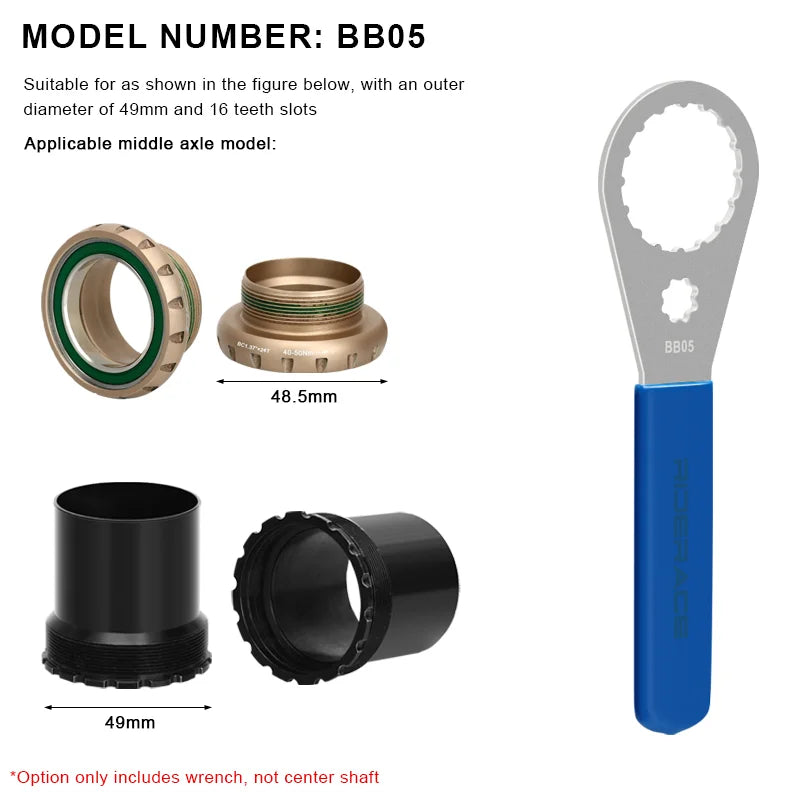 Bike Bottom Bracket Wrench BB Bottom Bracket Installation Removal Tool 39/41/44/46/49mm For Shimano BBR9000 SRAM IXF DUB BSA30