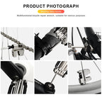 13 In 1 Bicycle Repair Tool Kit CR-V Steel Foldable Hex Spoke Wrench Screwdriver Multifunctional Chain Cutter Bike Multi Tool