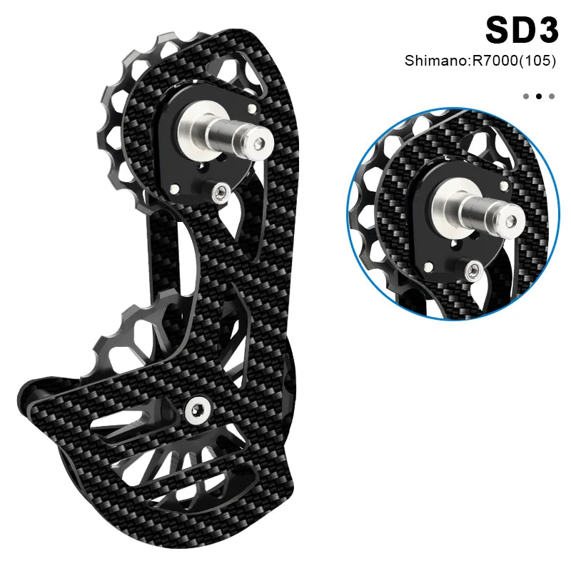 Bicycle Rear Derailleur Carbon Fiber Ceramic 13T 17T Pulley Guide Wheel For Shimano R5800 R6800 R7000 R8000 R9000 For Sram