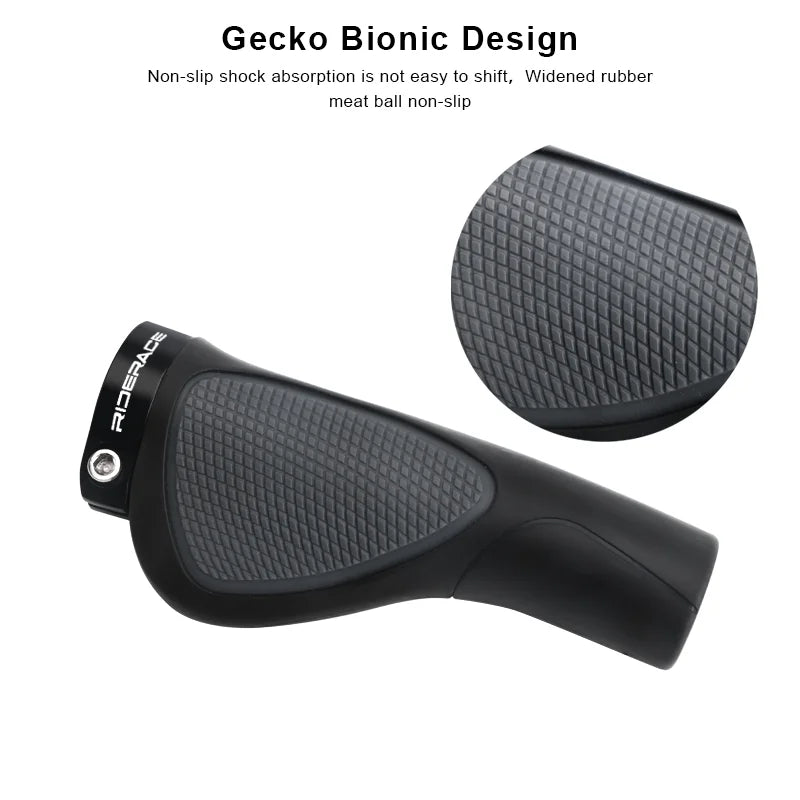 MTB Bike Grips Ergonomic Rubber Bicycle Handlebar Cover Anti-slip Shock Absorption Durable Integrated Lock-On Ends Cycling Parts