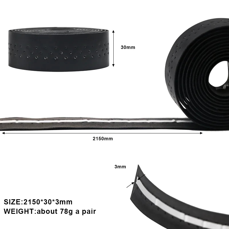 Bicycle Handlebar Tape MTB Road Bike PU Leather Perforated Belt Breathable Cycling Handle Bar Wrap Straps Fixed Gear Belt