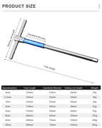 Professional Bicycle Allen Hex Key Wrench Lengthened T-shaped Wrench Hand Sturdy Durable Bike Repair Tool 2/2.5/3/4/5/6/8/10mm