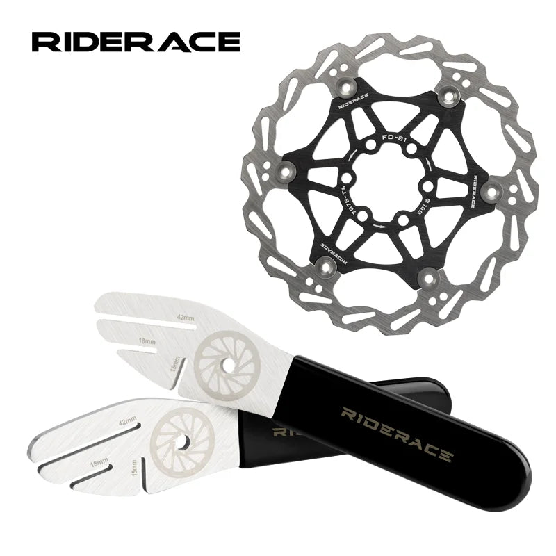 Bicycle Disc Brake Rotor Alignment Truing Tool Stainless Steel Rubber Handle Bike Disc Flattening Calibration Wrench Repair Tool