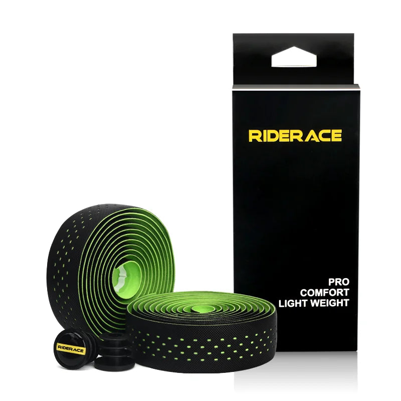 1Pair Bicycle Handlebar Tape Perforated Breathable Pu Eva Material Road Bike Handlebar Straps Fixed Gear Belt With 2Bar Plugs