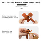 Bicycle Chain Lock With Keys Cute Dog MTB Road Bike Lock Anti-Theft Silicone Covered Cable For Cycling Helmet High Security
