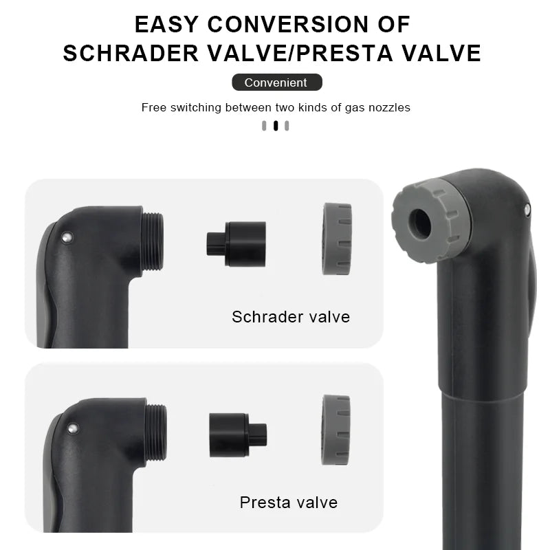 Portable Bicycle Hand Air Pump Schrader/Presta Valve Bike Tire Hand Inflator Ultraligh Outdoor Riding Pump Cycling Accessories