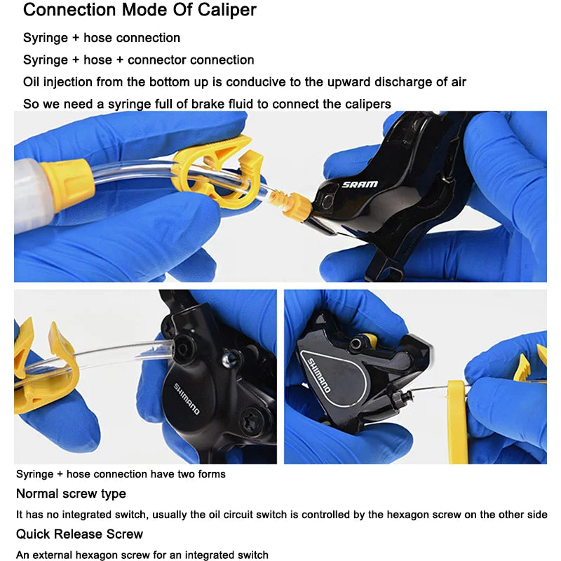 Bicycle Brake Oil Bleed Kit Brake Mineral Oil 60ML MTB Road Bike Hydraulic Disc Brake Oil Bleed Kit For SHIMANO TEKTRO SRAM NUTT