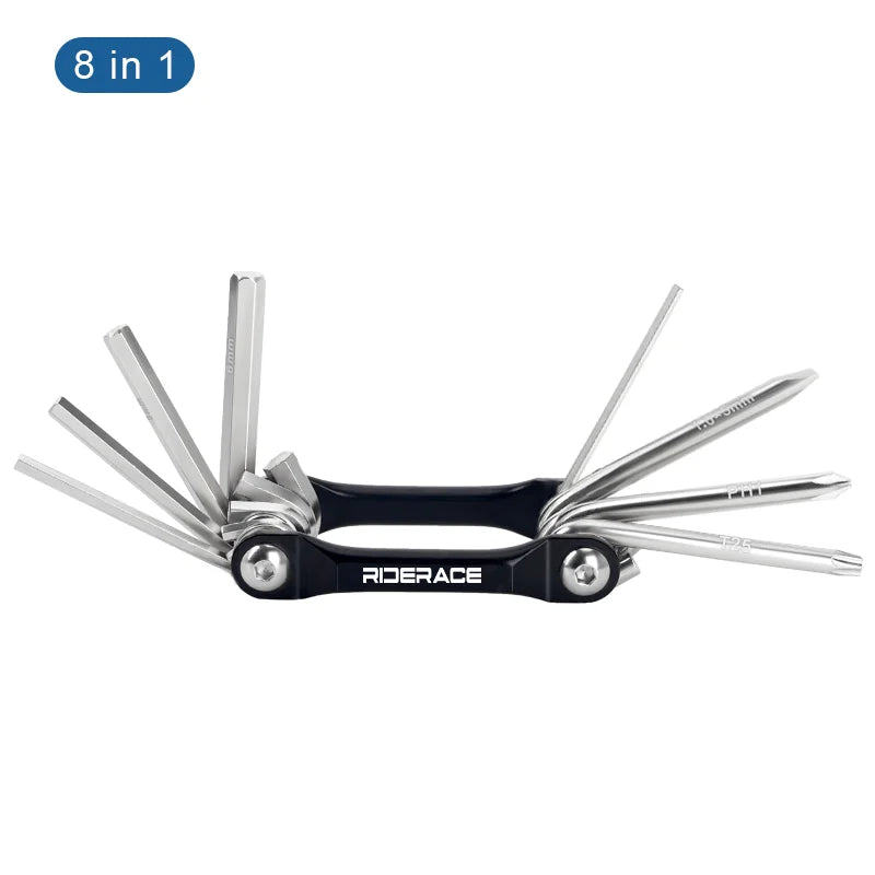 6/8/10-In-1 Bicycle Multi Tool Foldable Hex Spoke Wrench Bike Wrench Screwdriver Repair Multitool Portable Cycling Repair Tool