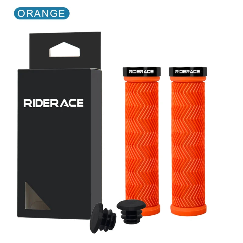 Bicycle Handlebar Grips Non-Slip Shockproof Comfortable Rubber Mountain Bike Handlebar Cover Ergonomic MTB Cuffs Lock On Ring