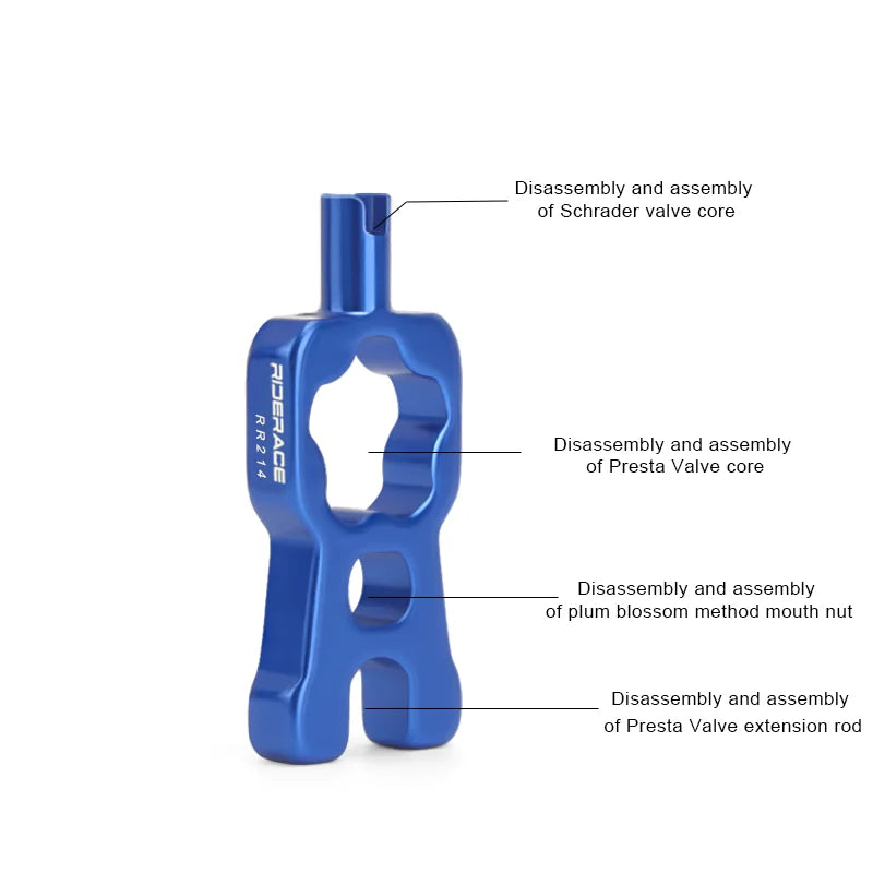 Bicycle Valve Wrench 4 In 1 Multifunction Aluminum Alloy Bike Valve Core Wrench Schrader/Presta Valve Core Removal Install Tool