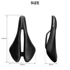 Bicycle Saddle Hollow Breathable PU Leather Mountain Road Bike Seat Thicken Soft Comfortable Racing Cushion Shock Absorption
