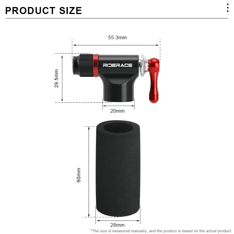 CO2 Pump For Bicycle Schrader Presta Adapter Aluminum Alloy Bike Tire Tube Pump With Insulated Sleeve Mini Lightweight Portable