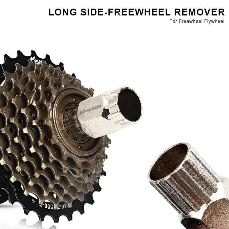 2 In 1 Bicycle Cassette Flywheel Lockring Remover Tool Double Head MTB Road Bike Freewheel Sleeve Wrench Cycling Repair Tools