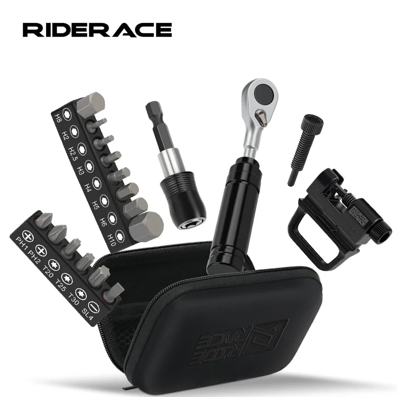 Portable Ratchet Wrench Kit Multifunction Socket Spanner Bicycle Ratchet Wrench Set Bike Chain Pin Remover Cycling Repair Tools