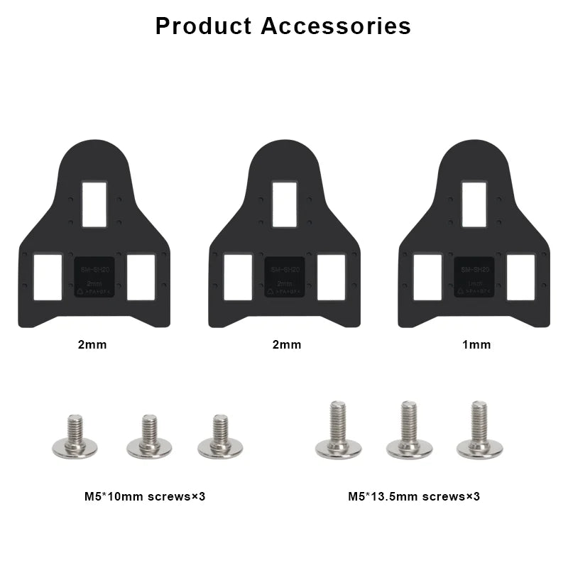 Road Bike Lock Pedal Shims SH20 SPD-SL Bicycle Shoe Self Lock Adjustable For KEO 1/2mm Cycling Lock Pedal Cleat Gasket Adapter