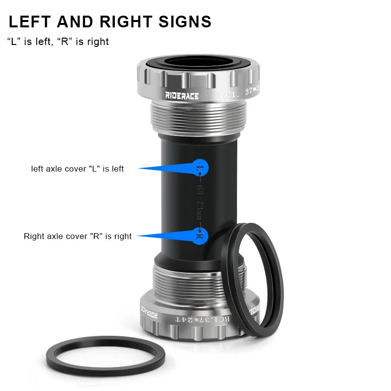 BB68-73mm Bicycle Bottom Bracket Adapter Crank 1.37/24mm For Road Bike Hollowtech Central Axis Aluminum Alloy MTB Accessories