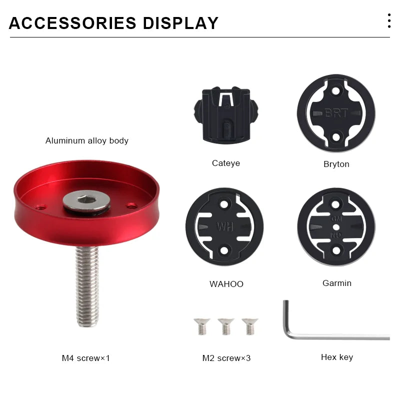 Bicycle Computer Holder For Garmin Edge Bryton Stopwatch Speedometer Mount Bracket Stem Top Cap MTB Road Bike Accessories