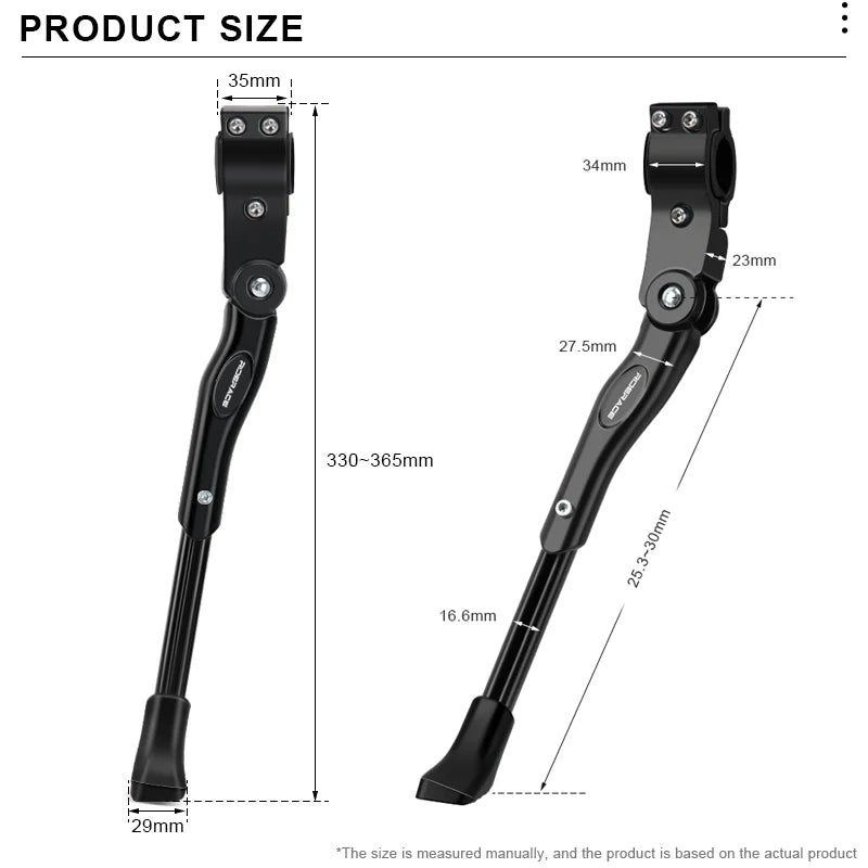 Bicycle Kickstand Aluminium Alloy Side Rear Kick Stand Adjustable Bike Parking Rack Support Solid Reliable Cycling Accessories