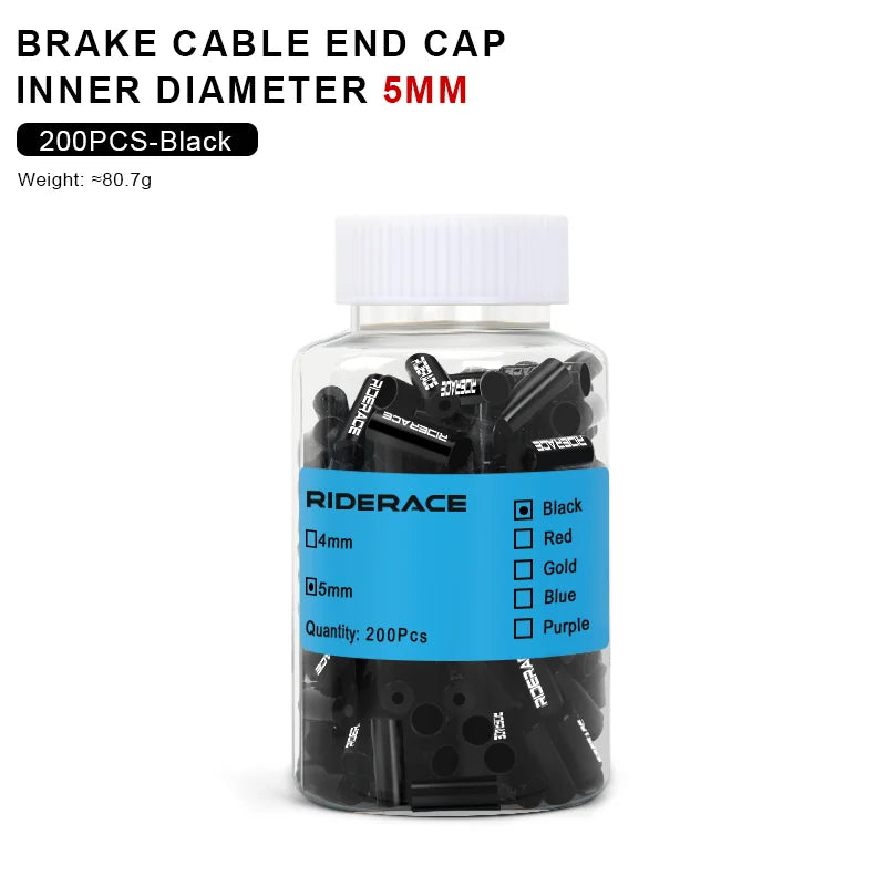 200Pcs Cnc Bike Derailleur Cable Housing End Cap Aluminum Alloy Bicycle Brake Cable Housing Cover Cycling Shift Line Cover