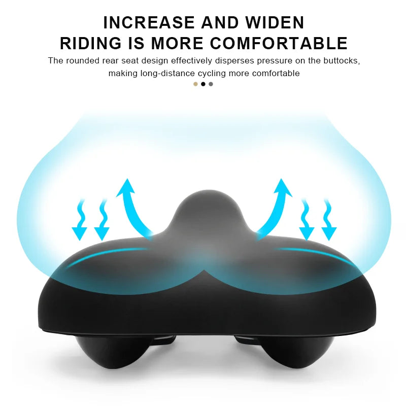 Bicycle Saddle Widen Thicken Ergonomic Soft MTB Mountain Road Bike Seat Shock Absorbing Comfortable Pu Leather Cycling Cushion