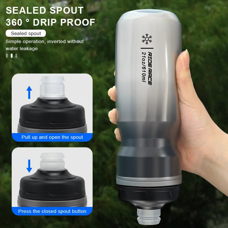 Bicycle Water Bottle 610ML PP5 Plastic For Outdoor Running Climbing Sports Squeeze Mug Bike Water Cup Portable Cycling Equipment