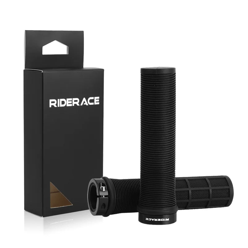 Bicycle Handlebar Cover Rubber Shockproof Anti-Slip Single-Sided Locking Mountain Bike Grips Ergonomic MTB Handle Bar Grips