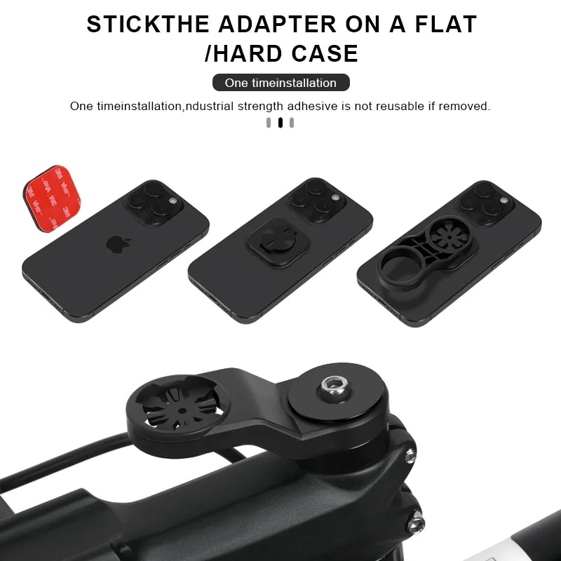 Bicycle Phone Holder Bike Phone Back Buckle Holder 3M Adapter Strong Adhesive Support Stand Cycling Garmin Computer Mount