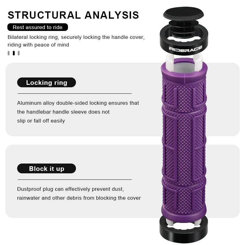 Bicycle Grips Ergonomic TPR Rubber Anti-Slip Shockproof Mountain Bike Handlebar Cover Durable Comfortable MTB Handle Cuffs