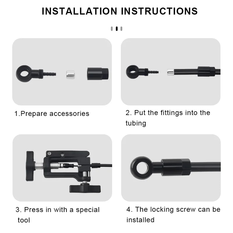 Bicycle Hydraulic Cable End Connector Banjo Set Aluminium Alloy MTB Bike Hydraulic Brake Banjo Fitting Oil Needle Olive Head