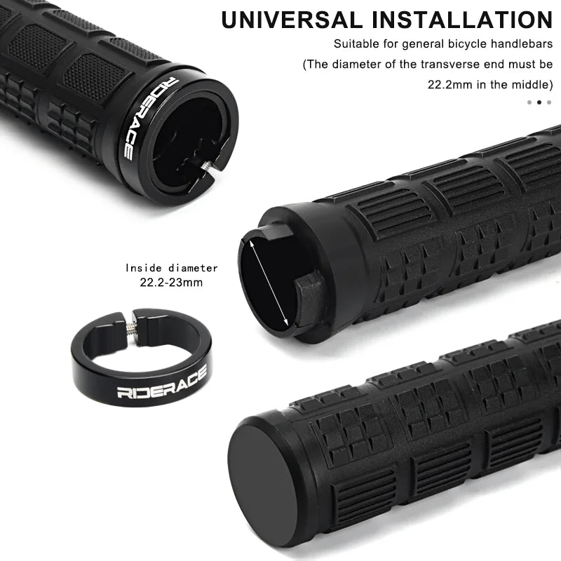 MTB Bike Grips Alluminium Alloy Lock Ring Bicycle Handlebar Cover Anti-Skid Durable Shock-Proof Rubber Grips Cycling Accessories