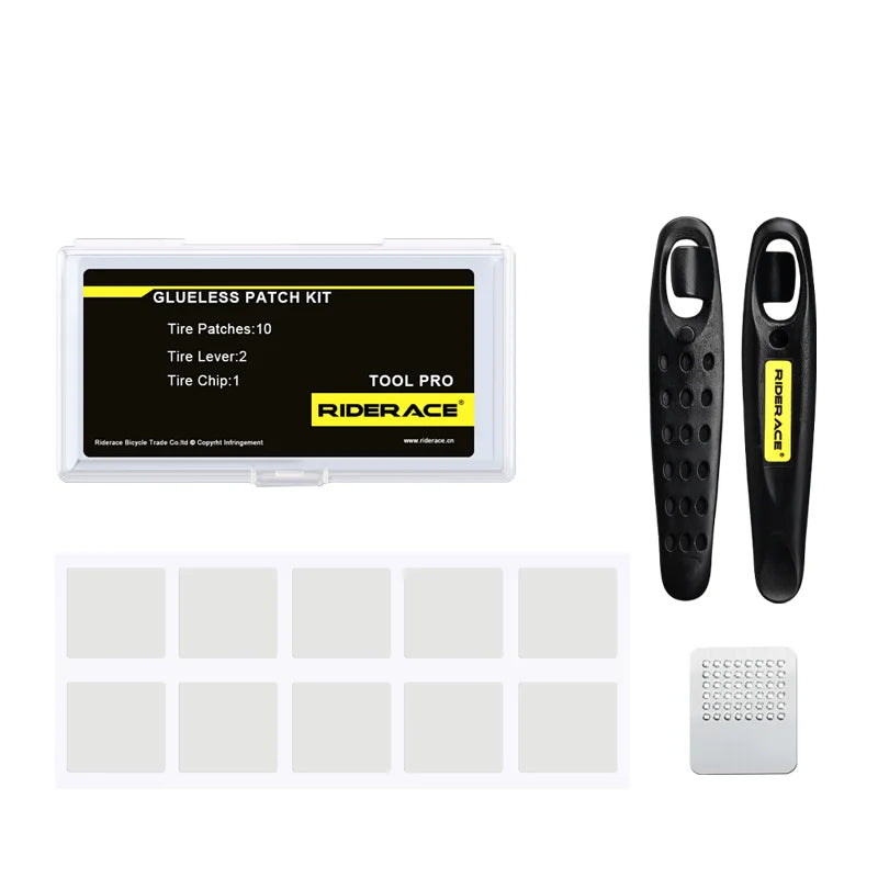 Bicycle Tire Patch Repair Tool Kit Glueless Chip Patches Mountain Road Bike Tire Repair Piece Tyre Tire Lever Wheel Repair Tool