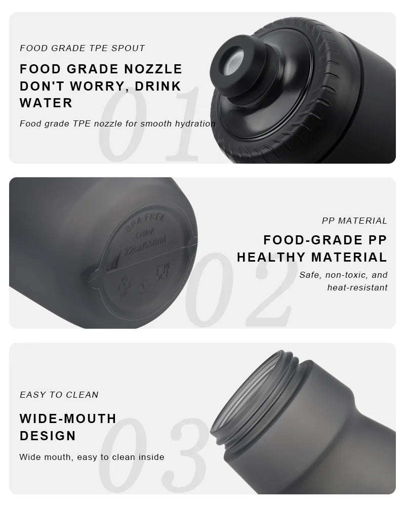 550/650ML Bike Water Bottle High-Quality PP5 Taste-Free Outdoor Sports Large Capacity Squeeze Bicycle Kettle Cycling Drink Cup