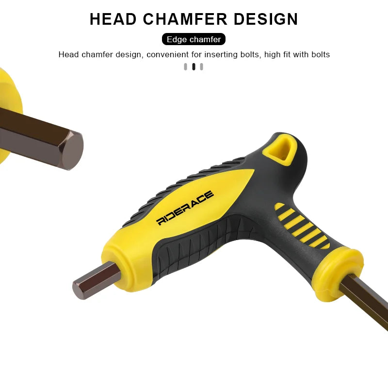 T25 2.5/3/4/5/6/8/10mm Bike Hex Key Allen Wrench T-Shaped Extended Plastic Handle With Double Ends Multifunctional Hand Tool
