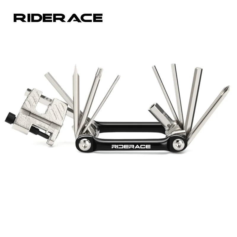 13 In 1 Bicycle Repair Tool Kit CR-V Steel Foldable Hex Spoke Wrench Screwdriver Multifunctional Chain Cutter Bike Multi Tool