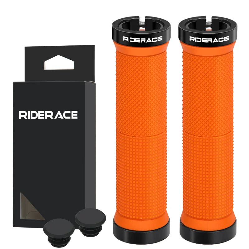Bicycle Grips Bilateral Lock Ergonomic Rubber Non-Slip Shockproof Mountain Bike Handlebar Cover For BMX Cycling Accessories