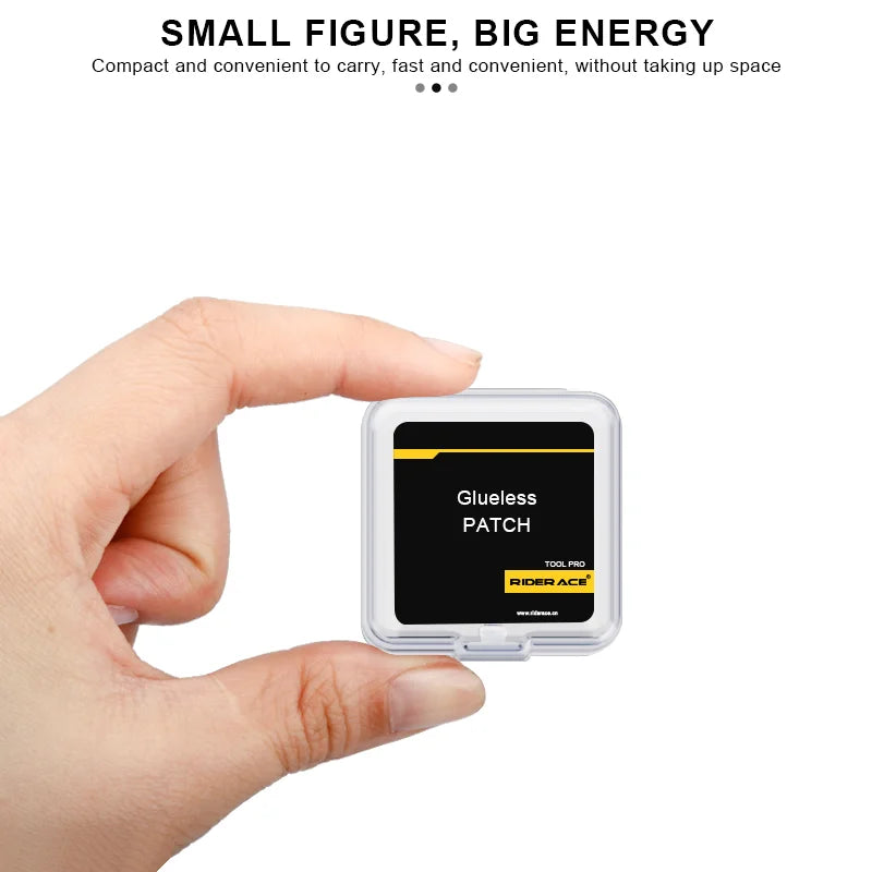 Bicycle Tire Patch Repair Tool Kit Glue-Free Quick Drying Portable Rubber Fetal Repair Bike Inner Tube Glueless Chip Patches Kit