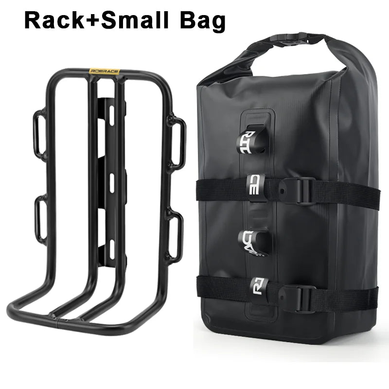New Bicycle Fork Bag Waterproof Bike Front Fork Bag Aluminum Alloy Front Fork Shelf Portable Cycling Rear Seat Trunk Pannier