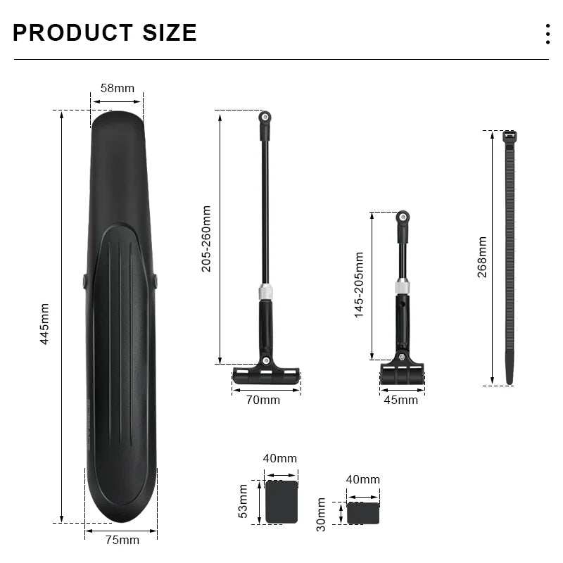 Bike Fenders Mudguard Dustproof Widen Quick Release Durable Front Rear Tire Wheel Fender Adjustable Mountain Bicycle Mudguard