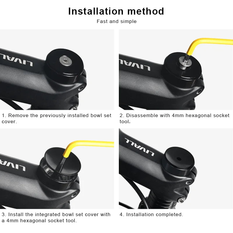 Bicycle Headset Top Cap For 28.6mm Fork Tube Cover Aluminum Alloy Road Bike Stem Top Cap Screw Shell Cover Cycling Accessories