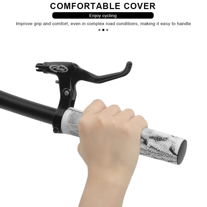 Bicycle Handlebar Grips Rubber Soft Non-Slip Shockproof Mountain Bike Handlebar Cover Lengthening Thickening Cycling Accessories