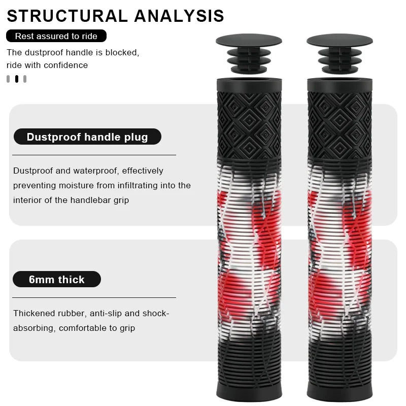 165mm Lengthening Bicycle Grips Rubber Soft Comfortable Non-Slip Shock-Absorbing Colorful Bike Grips For 22.2mm Scooter BMX