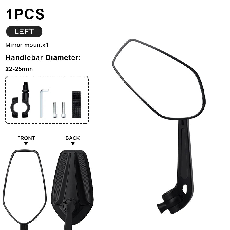 Bicycle Rear View Mirror 360° Adjustable Angles Clear Wide Range Bike Handlebar Rear View Mirror Electric Scooter Reflector