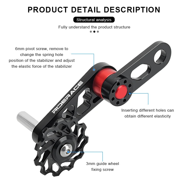Bicycle Single Speed Chain Tensioner Rear Derailleur Aluminum Alloy MTB Bike Chain Stabilizer Chain Guide Cycling Accessories