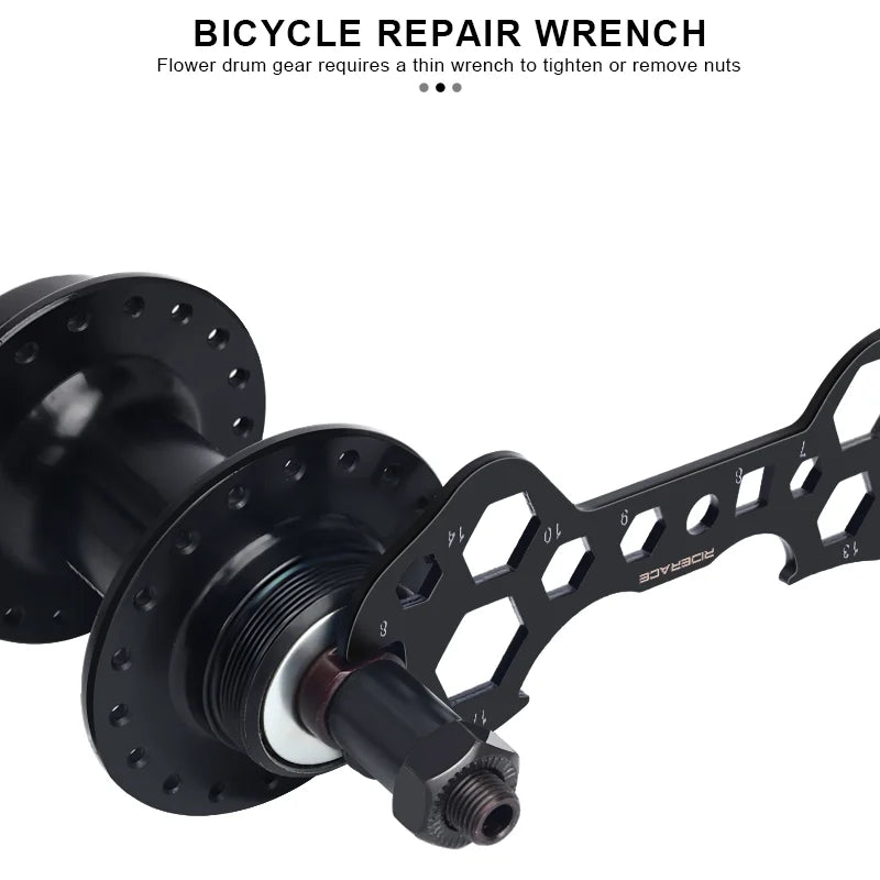 14 In 1 Bicycle Wrench 8-17mm Hex Multihole Flat Wrench Portable Bike Repair Hand Tools Multifunctional Cycling Repair Tool