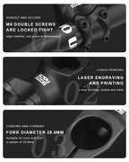 MTB Bike Handlebar Stem 7 Degree 60mm Length Road Bicycle Stem Aluminum 28.6 Front Fork Stem For 31.8mm Handlebar Cycling Parts