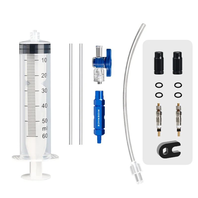 Bicycle Tubeless Tire Liquid Injection Tool 60ML Syringe Presta Valve Core Removal Tool MTB Road Bike Tire Fluid Injection Tool