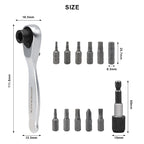 Bicycle Ratchet Spanner Set Quick Release Socket Repair Tools 1/4 Allen Key Wrench Screwdriver Hand Tool Bike Repair Accessories